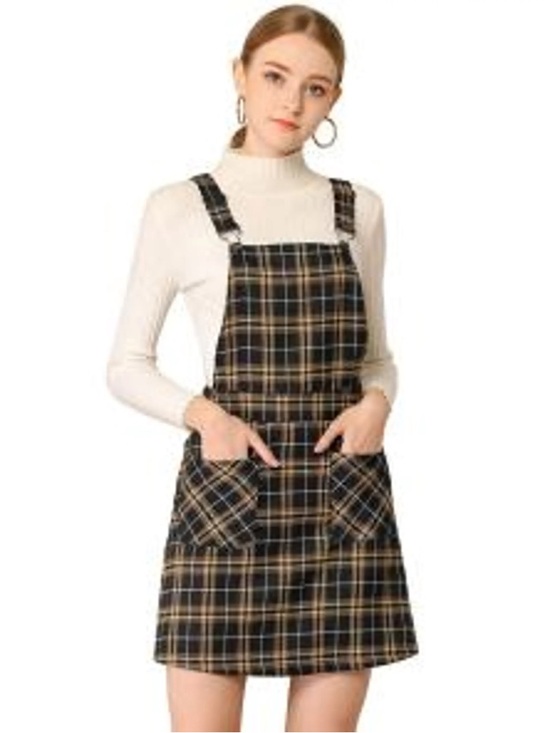 Jolie & Joy by FCT With Love Dresses & Skirts - Plaid Overall Dress